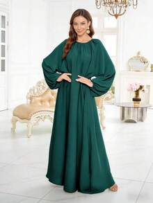 1pc Solid Color Nida Fabric Abaya, No Hijab, Loose & Comfortable, Suitable For All Bust Sizes, Suitable For Muslim Women's Daily Wear, All Season - Multicolor - View 6