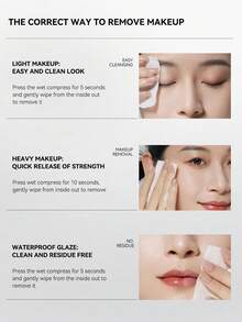 FEOTZNW 100片装一次性卸妆湿巾 - 三合一温和深层清洁眼部、唇部和面部，方便旅行携带，不刺激皮肤 - 無色 - 查看 5