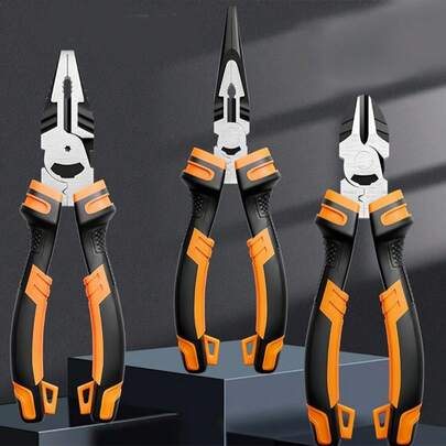 1pc New Industrial-Grade Diagonal Pliers, Needle-Nose Pliers, Wire Cutters, Ergonomic Non-Slip Handle, Effortless, Essential Household Tool, Electrician Specialized Pliers For Factory Installation & Maintenance