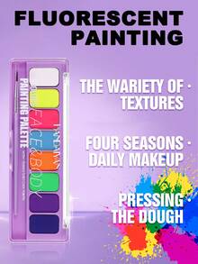 HANDAIYAN Halloween Glow In The Dark UV Body Paint, Body Makeup, Face & Body Painting Pigments For Christmas, Holiday, Costume Party, Makeup - Multicolor - View 7