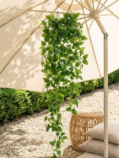 1/2 piezas Guirnalda de hojas de hiedra artificial, colgante de pared de pothos artificial, 1,1 m de largo, hiedra, planta verde simulada, hojas de hiedra artificial colgantes, plantas colgantes verdes, decoración de pared para dormitorio, decoración de boda y fiesta, flor artificial colgante, decoración de plantas artificiales para el hogar/cocina/jardín/comedor/jardín exterior, fondo de follaje colgante, decoración de primavera y verano