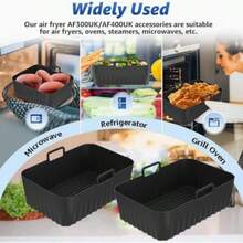 2pcs Reusable Silicone Air Fryer Liners | Non-Stick Baking Parchment Inserts, Air Fryer Kitchen Accessories - Multicolor - View 10