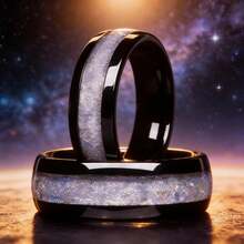 优雅的8毫米女士钨金戒指，搭配月光石——现代结婚戒指、订婚礼物、母亲节/情人节礼物、休闲装扮、简约结婚戒指、浪漫礼物、精致风格、优雅外观、圣诞礼物 - 月光石 - 查看 12