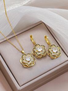 1 Set de Joyería Elegante de Camelias, Regalo para el Cumpleaños de Amigos - Multicolor - Ver 1