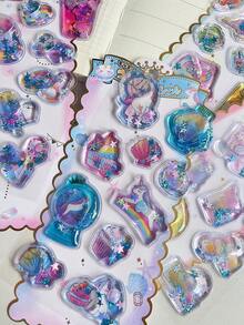 3D Water-Injection Foil Stickers, Dinosaur Cartoon 3D Water-Injection Raised Decorative Stickers For Scrapbooking, Shaker DIY - Multicolor - View 9