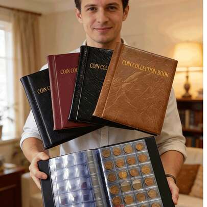 240格硬币收藏册 10页硬币收藏夹相册 纪念币收藏整理收纳册