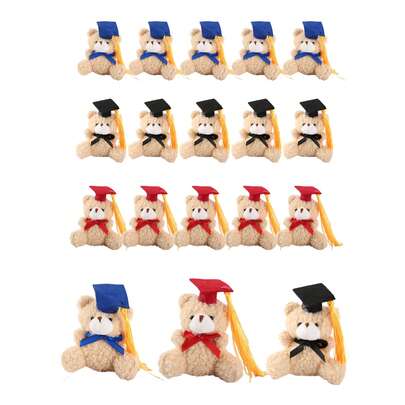 5pcs Cartoon Bow Tie Sitting Teddy Bear Doctor Hat, Graduation Bouquet Gift Plush Doll Keychain Pendant, Suitable For Graduation Party/Graduation Gift DIY Decor, Bag Keychain Decor, Christmas, Children's Party Favors, Children's Gifts, Teddy Bears