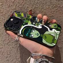 Estuche para teléfono con diseño de monstruo de planta vibrante compatible con fundas para teléfonos   17  16 Pro Max  15 Pro Max  13 y  12 Diseño elegante a prueba de golpes Regalo perfecto para familiares, amigos y amantes - Negro - Ver 5