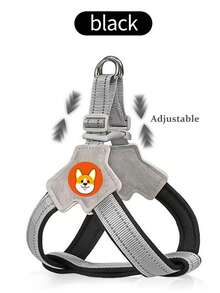Harness Anjing Berbahan Jala yang Bernapas, Desain Berbentuk Y dengan Dua Cincin D, Strip Reflektif, Cocok untuk Anjing Kecil, Sedang, dan Besar untuk Jalan-jalan dan Latihan di Luar Ruangan - MultiWarna - View 11