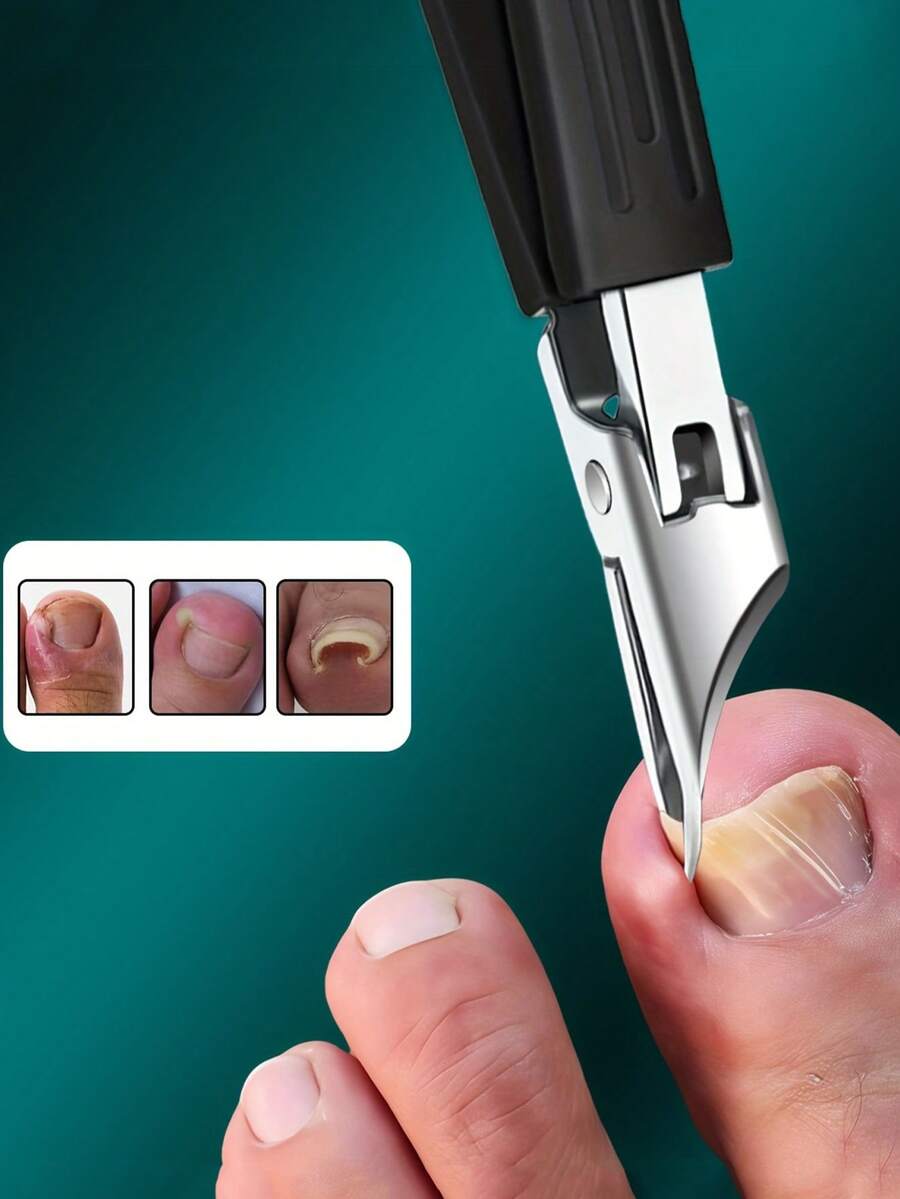 High Precision Trimmer Suitable For Thick And Ingrown Nails, Made Of Quality Stainless Steel With Safety Soft Handle And 25 Degree Angled Ultra-Sharp Blade. This Thick Nail Clipper Designed For Elderly Has Splash-Proof Function.