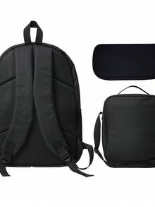 Parallel Universe Red Logo   Brave Miles Morales  All In One 3 Piece Backpack Set For Teenagers High School Laptop Bag Lunch Bag Pencil Case, - màu đen - Xem 5