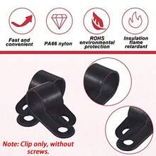 100pcs R-Type Cable Clips, Nylon Wire Fasteners, High-Quality Durable Nylon Construction, Resistant To Bending, Aging, High/Low Temperatures, Suitable For Vehicle And Home Use, Secure Grip, Practical And Long-Lasting - Black - View 5