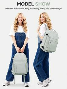 Foldable Portable Laptop Backpack, School Backpack Suitable For Air Travel, Unisex For Women And Men, Compressible Travel Backpack For Clothes, 14-Inch Laptop Business Backpack - Mint Green - View 6