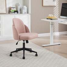 Chairus 1PC Office Chair, Fabric, Adjustable 360° Swivel, Casters - 粉色 - 查看 3