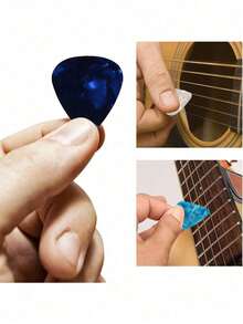 5PCS/10PCS/20PCS Celluloid Guitar Picks 0.5,0.71,1mm Thicknesses, Universally Compatible With Bass, Electric And Acoustic Guitars With Heart-Shaped Picks Holder Gift For Guitar Enthusiasts(Mixed Color) - 彩色 - 查看 5