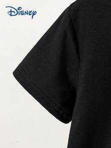 Ensemble 2 pièces bébé garçon Disney, t-shirt à manches courtes de couleur unie avec poche imprimé Mickey Mouse et short assorti. Tenue complète mignonne et avec motif Mickey Mouse tout-sur-tout pour enfants. - Noir - Voir 5