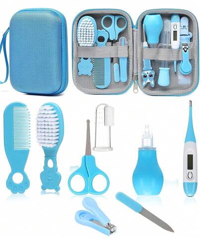 All-In-One Baby Grooming Kit, 8-In-1 Infant Care Set With Hair Brush, Comb, Safety Nail Clipper Aspirator Newborn Essentials For Boys & Girls (0-3 Years)