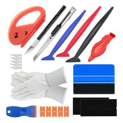 Kit de herramientas aplicador de envoltura de vinilo para coche profesional, juego de herramientas de láminas de escurridor de película, cuchillo para envolver, espátula de vinilo, Kit de tinte, herramientas de cobertura QX84