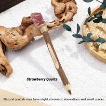 1PC Natural Crystal Rough Stone Magic Pencil DIY Creative Gift For Children Students Energy Crystal Healing Stick Halloween Gift Meditation Mother's D - Wooden Stick Pen - View 28