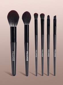 MAANGE 6pcs Professional Makeup Brush Set, Soft Fiber Material, Convenient To Carry, Includes Powder Brush, Blush Brush, Contour Brush, Eyeshadow Brush, Eyeliner Brush, Travel Essential. Makeup Brush Set, Makeup Brush Kit, Complete Makeup Tools, Makeup Brush Set, Makeup Gift Set.,Giveaways,Professional Makeup Brushes,Complete Makeup Set - Black - View 7