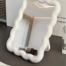 Gương trang điểm để bàn hình lượn sóng 6,7" x 5,3", gương trang điểm du lịch gấp gọn di động, gương trang điểm một mặt treo tường, thiết kế đa năng (có thể để bàn hoặc treo tường), họa tiết lượn sóng dễ thương, lý tưởng cho gia đình, văn phòng, phòng tắm và du lịch - Gương trang điểm nhỏ gọn, nhẹ, họa tiết hoa, trang trí nhà cửa, phù hợp cho phụ nữ, món quà Giáng sinh và Ngày Valentine tuyệt vời. - Nhiều màu - Xem 19