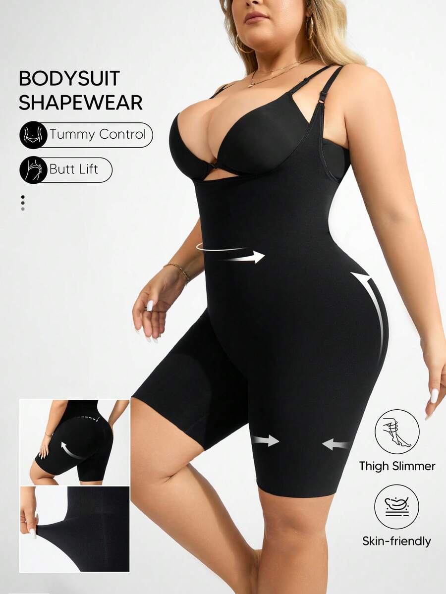 Women's Seamless Bodysuit With Chest Exposure, Abdomen Control And Buttock Lift, Breathable For Intimate Wear