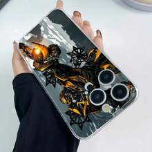 Robot  en acción, dinámico en amarillo y negro. Esta elegante funda para teléfono es compatible con Samsung, Apple, OPPO, , etc. Fabricada en TPU flexible, resistente a golpes y arañazos, ofrece una excelente protección contra caídas y un agarre cómodo. Es un regalo ideal para familiares, amigos y seres queridos, y una opción perfecta para festivales. Fundas para iPhone, San Valentín, , fundas para hombre, celulares y accesorios, funda transparente para teléfono. - transparente - Ver 4