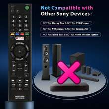 适用于索尼 Bravia 智能液晶 LED 高清电视的通用电视遥控器 RMT-TX100U - 黑色 - 查看 4