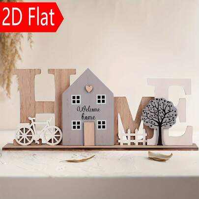 1个复古木质字母“HOME”装饰品，创意木制工艺品，英文字母家居装饰，送给朋友、家人的理想礼物，适用于家居、节日派对、办公室装饰，手工工艺品，复古字母，木质，墙面挂饰，装饰字母，派对策划