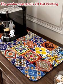 Pro Coffee Machine Water Absorption Mat No Odor Fab Diatom Mud Kitchen Anti-Slip Mat For Cafe Mothers Day Gift Home Table Cloth Graduation Party Supplies 2026 Kitchen Gadgets Camping Essentials Kitchen Decor Items Coffee Bar Station, Dish Drying Rack, Coffee Bar Essentials, Kitchen Oranigzer - Multicolor - View 10