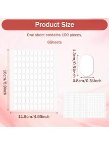 600 PCS False Tip Double Sided Adhesive Tapes, White Pre-Cut Nail Display Strips Press On Adhesive Tabs Nail Art Glue Stickers Nails Art Holder Nails Display Book - 600PCS Double-Sided Adhesive Pad - 查看 3
