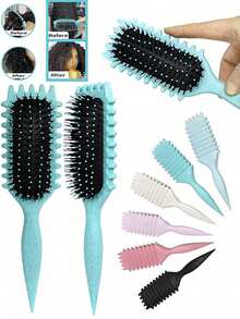 2035-Brush Lược chải tóc xoăn, lược định hình lọn tóc để gỡ rối, tạo kiểu và định hình lọn tóc xoăn cho nữ và nam, dùng được cho cả tóc ướt và tóc khô. - Nhiều màu - Xem 2