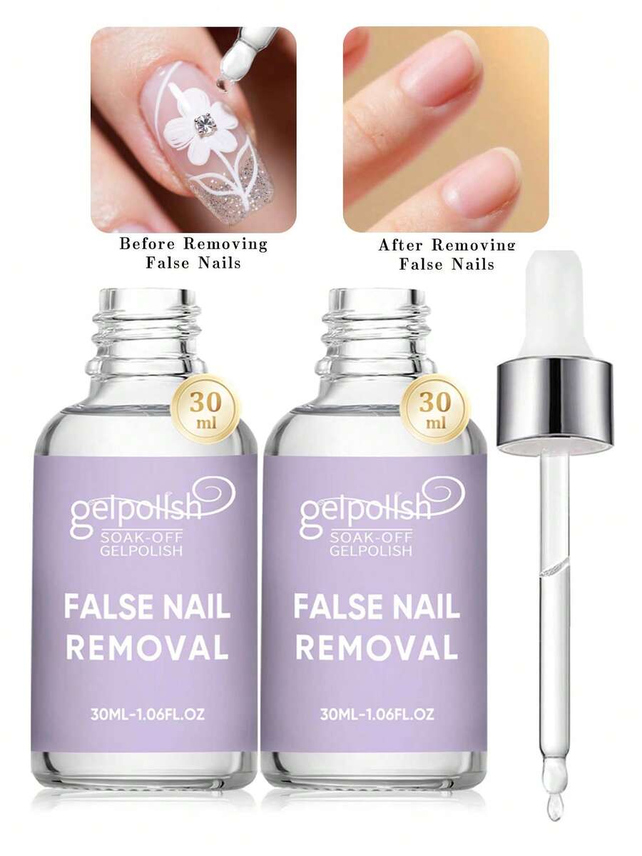 2PCS 30ml Pinpoint Nail Glue Remover For Press On, Multi-Functional Remover For Nails Tips, Gentle Glue Remover For Gel X Nails, Non-Acetone Nail Polish Remover - 無色 - 查看 1