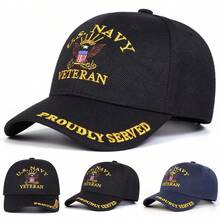 1顶男士美国海军退伍军人“自豪服役”刺绣棒球帽，街头休闲帽，适合春秋季户外、旅行、海滩度假。 - 多色 - 查看 6