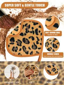 12/6/3/1pcs Set Leopard Print Soft Microfiber Facial , With Hanging Loop Makeup Remover Towels, Gentle & Skin-Friendly, Reusable Soft Flannel Makeup Remover Towels, Highly Absorbent Small Washcloth Cleaning Tools - Multicolor - View 2