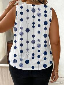 Top de punto de cuello en V elegante, de manga corta, con diseño asimétrico de patchwork, ajuste ceñido en la cintura, adecuado para uso casual, vacaciones, oficina, fiesta, escuela, deportes y ocio, camiseta de verano para mujeres de talla grande - Multicolor - Ver 2