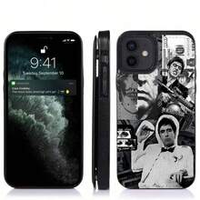 Estuche para teléfono minimalista Noir Art compatible con estuches para teléfonos   17  16 Pro Max  15 Pro Max  13 y  12 Elegante estilo urbano sofisticado y artístico, un regalo perfecto para familiares, amigos, amantes, novios, novias y el día de San Valentín. - Negro - Ver 4