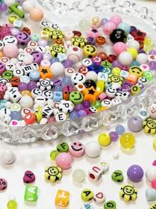 Cartoon Letter Smiling Face Bead Mixed With Perforated Handmade Material Baroque Shooting Props, DIY Bracelets, Necklaces, Earrings, Pendants, Etc - Multicolor - View 7