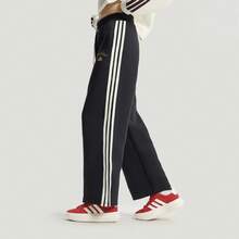 adidas CNY WIDE LEG KNIT PANT 限定款 百搭休閒寬褲寬鬆針織運動褲 女款 - 黑與白 - 查看 3