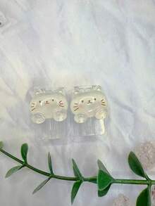 Cute Cat 2pcs Shiny Cute Cat Cable Protector, Anti Bending Winder Clip, Bite Proof Sleeve Compatible With IPhone/Type C/USB Women Gift Birthday Gift - Multicolor - View 15