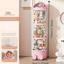 Stuffed Animal Storage Tube, Animal Storage Bag, PET Transparent Stuffed Animal Zoo Organizer, Large Doll Display Bucket With Lid - Berwarna merah muda - View 8