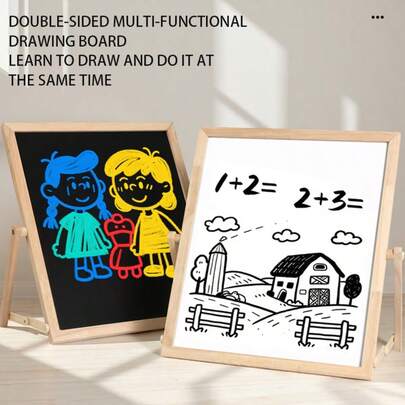 Foldable Multifunctional Drawing Board Toy, Suitable For Children 3+ Years Old, Includes Drawing Board Accessories, Educational Toy Gift For Boys And Girls