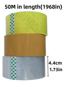 1 Rollo de Cinta de Embalaje Transparente - 1.8/2 Pulgadas de Ancho, Super Adhesiva, Resistente al Desgarro | Cinta de Envío de Uso Múltiple, Adecuada para Sellado de Cartones, Mudanzas, Logística, Oficina, Hogar, Escuela y Útiles Escolares - Multicolor - Ver 14