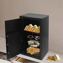 60L Safe Box Home Money Safe With 2 Safety Keys Lock & Built-In Cabinet Box - Box W/ 2 Keys - View 1