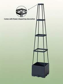 1/2个简易组装自浇水种植箱带支架，多用途花园花架，适用于花卉和蔬菜，攀援植物支撑架，家居装饰，多肉植物和盆栽植物展示架，阳台种植箱 - 花架 - 查看 20