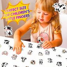 50/150pcs Cute Black And White Cow Stickers, Cartoon Style, Q-Version Design, Thick Laminated Material, Waterproof And Scratch-Resistant, Decorative Stickers For Room, Baby Party, Notebook, Phone Case, Water Cup - Multicolor - View 6