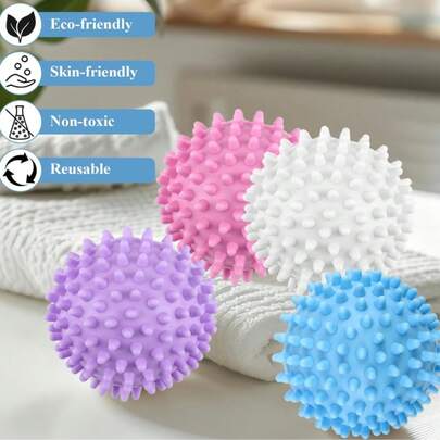 1/3/5pcs Reusable Laundry Balls – Chemical-Free Washer & Dryer Balls For Removing Lint, Hair & Stains, Anti-Fabric Softener Replacement – Durable Multi-Color Laundry Cleaning Balls For Clothes, Reduce Wrinkles & Static, Home Laundry Essentials