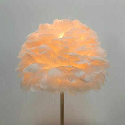 Warm And Romantic Macaron 7-Color Pastel Pink And White Feather Lamp Shade, Suitable For Various Large Screw Base Lamp Shades
