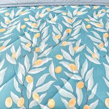 1件亲肤简约格子+花卉印花绗缝宽边夏季被，柔软细腻，吸湿透气，简约优雅，时尚空调被 - 好桔意 - 查看 6