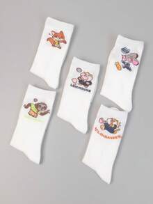 1/5 Scale Disney Adult Crew Socks, Adult Crew Socks, Korean Cartoon, All Season, Adult Nick And Judy Character Socks - Multicolor - View 5